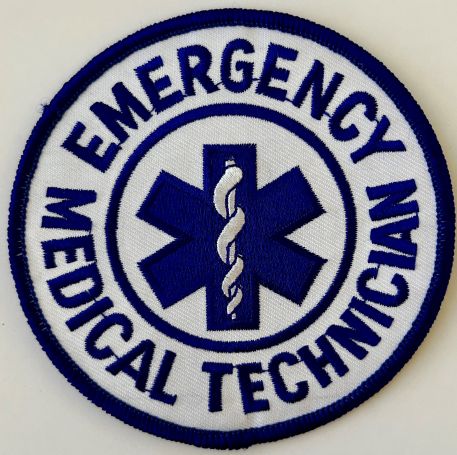 EMERGENCY MEDICAL TECHNICIAN PATCH - 4" CIRCLE.
